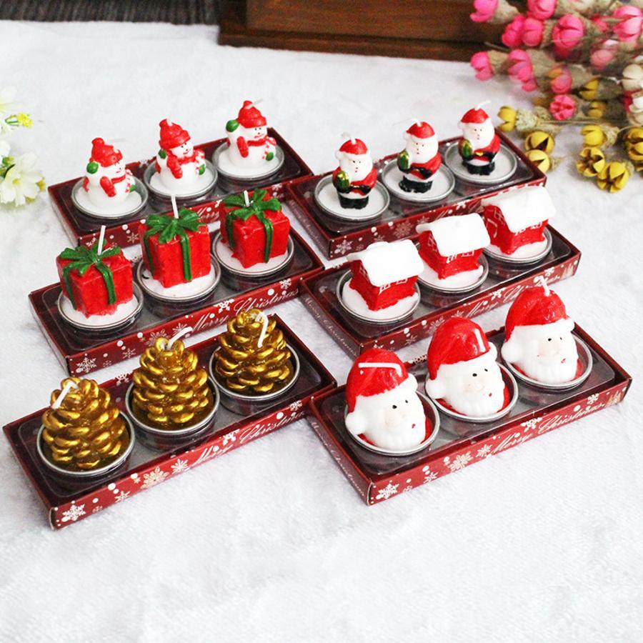 Holiday Candle Set - 3 Adet Noel Temalı Dekoratif Mum