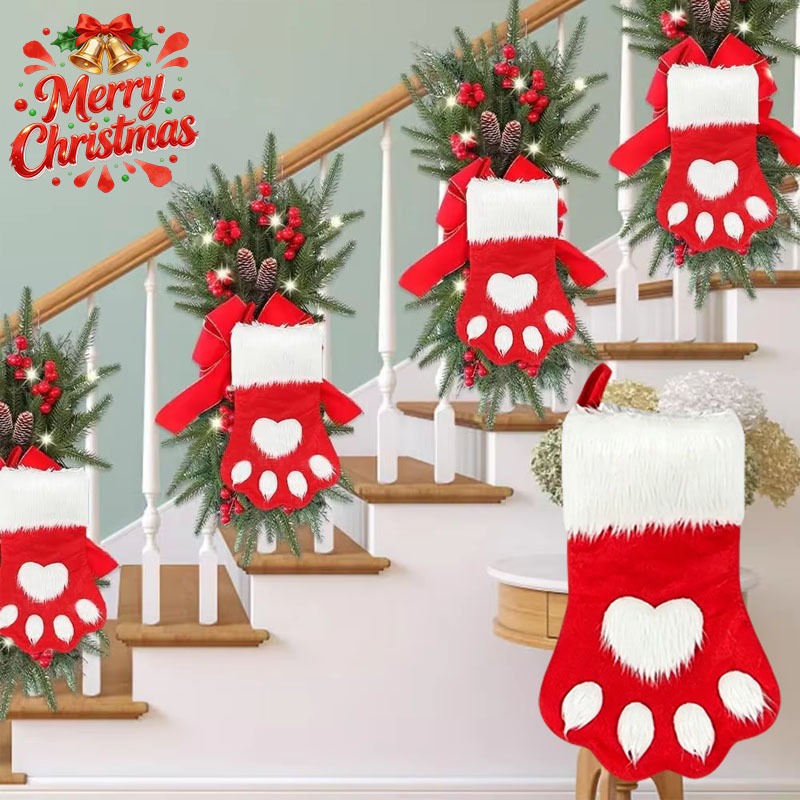 Kışlık Peluş Köpek Pati Şeklin - Christmas Stocking Hanging incelemesi ve fiyatı